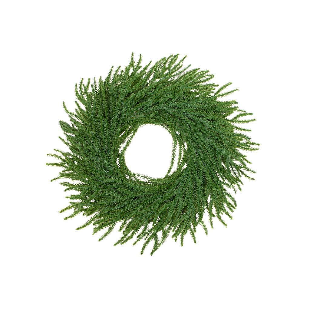 Norfolk Wreath For Front Door, Artificial  Wreath, Realistic Artificial Green Leaves Wreath For Wall, Window