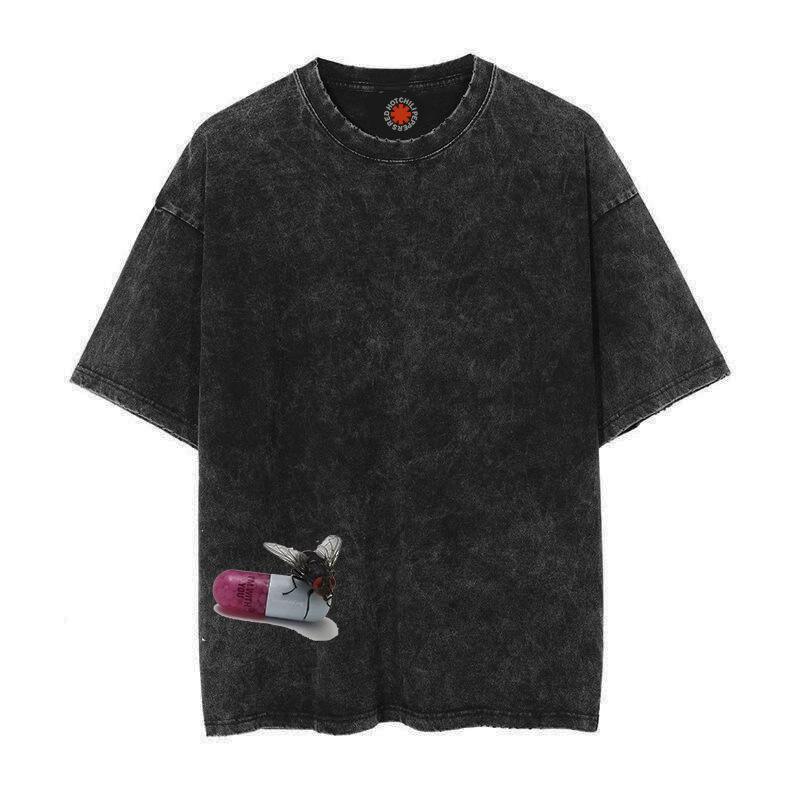 Винтажная хлопковая футболка оверсайз Red Hot Chili Peppers для мужчин и женщин