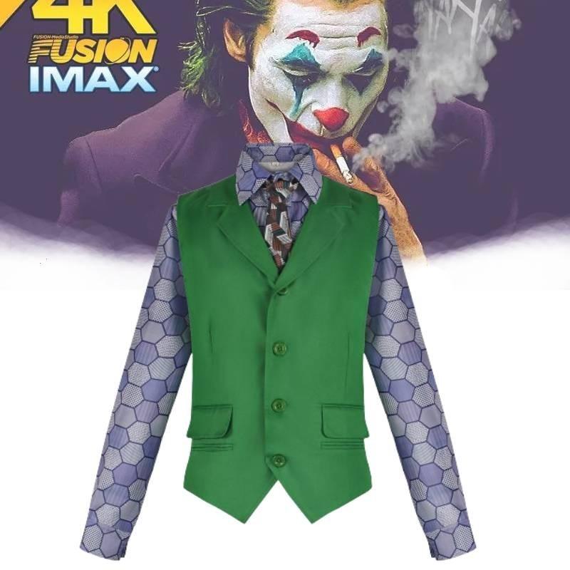 Dark Knight Joker Clown Costume With Shirt Vest Tie Set For Halloween Cosplay