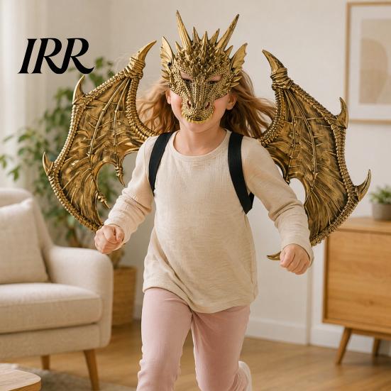 Comfortable Dragon Cosplay Children's Costumes Set, with Mask Tail And Wing, Lightweight Children Wing Set Dress Up Costumes, for Ages 3-12