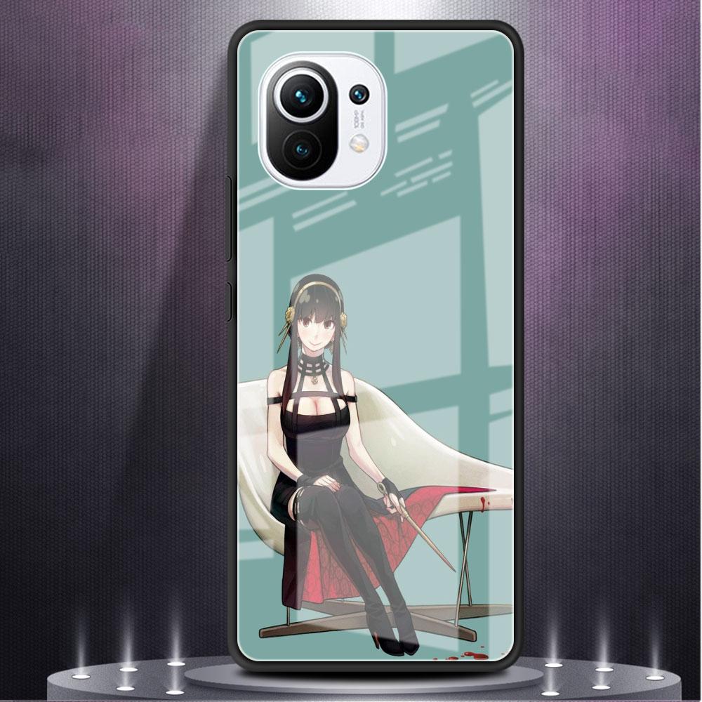 Glass Case For Xiaomi Redmi 11 10 8 Pro 9S K40 9C 9 9A Mi Poco X3 NFC X4 GT 11 Lite 11T 9T Phone Fundas Anime Spy Family Forger