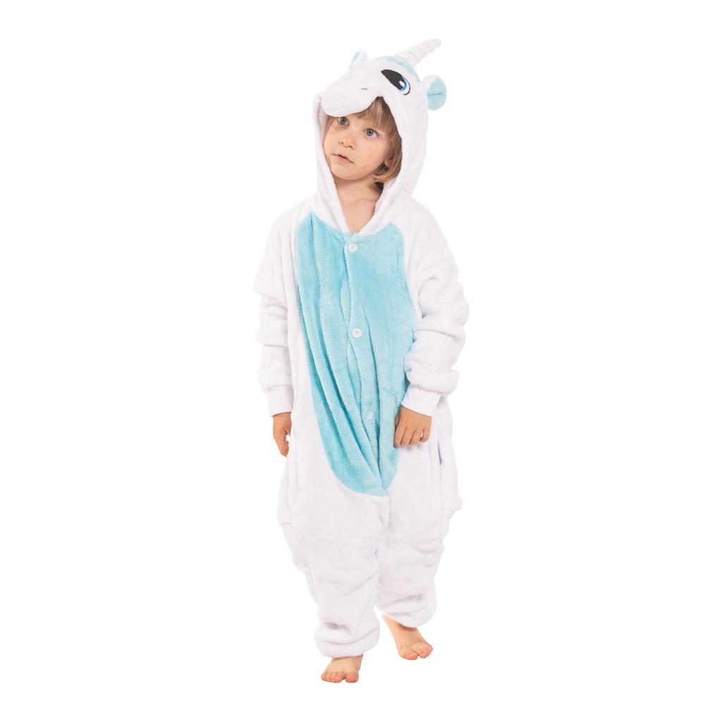 Piżama dla dzieci dziecięca kigurumi onesie jednorożec niebieski 125-135 cm