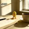 Cute Desktop Ornament with Tie 3D Printed Angry Duck Figurine, Yellow Detachable Decorative for Shelf Tie, Fun Expression Family Home Office
