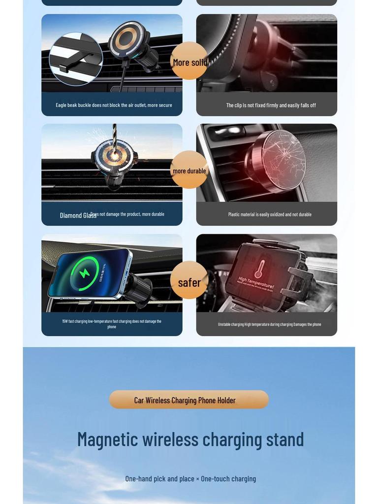 Universal Magnetic Wireless Car Charger & Phone Holder