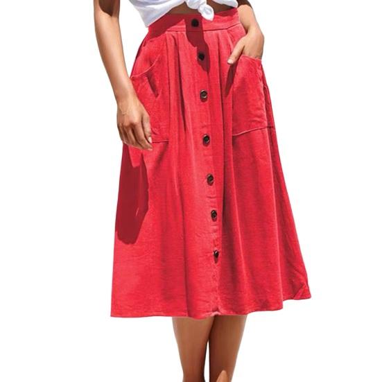 Женская юбка миди, эластичная, с высокой талией, утягивающая, длиной до середины икры, с карманами