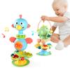 Infant Sensory Toy Chair Desktop with Suction Spinner Toys Cup Cute Cartoon Animal Rotating Music