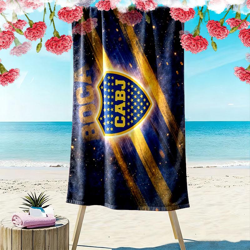 Club Atlético Boca Juniors Print Beach Towel, Large Soft Quick Dry Towel for Beach Camping Swimming