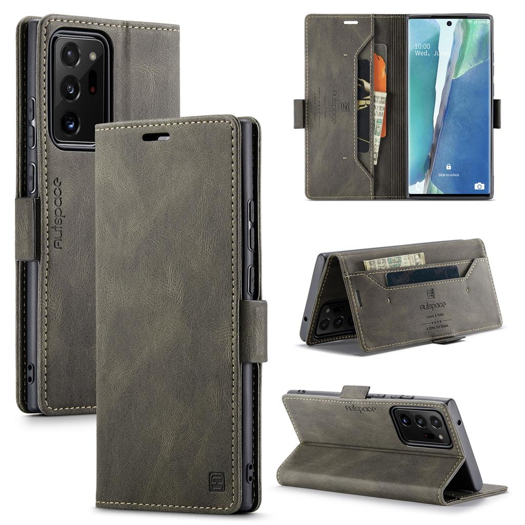 Винтажный кожаный чехол-книжка для Samsung Galaxy Note20 Ultra с RFID-блокирующим слотом для карт, матовая ретро-обложка для женщин и мужчин (4 цвета)