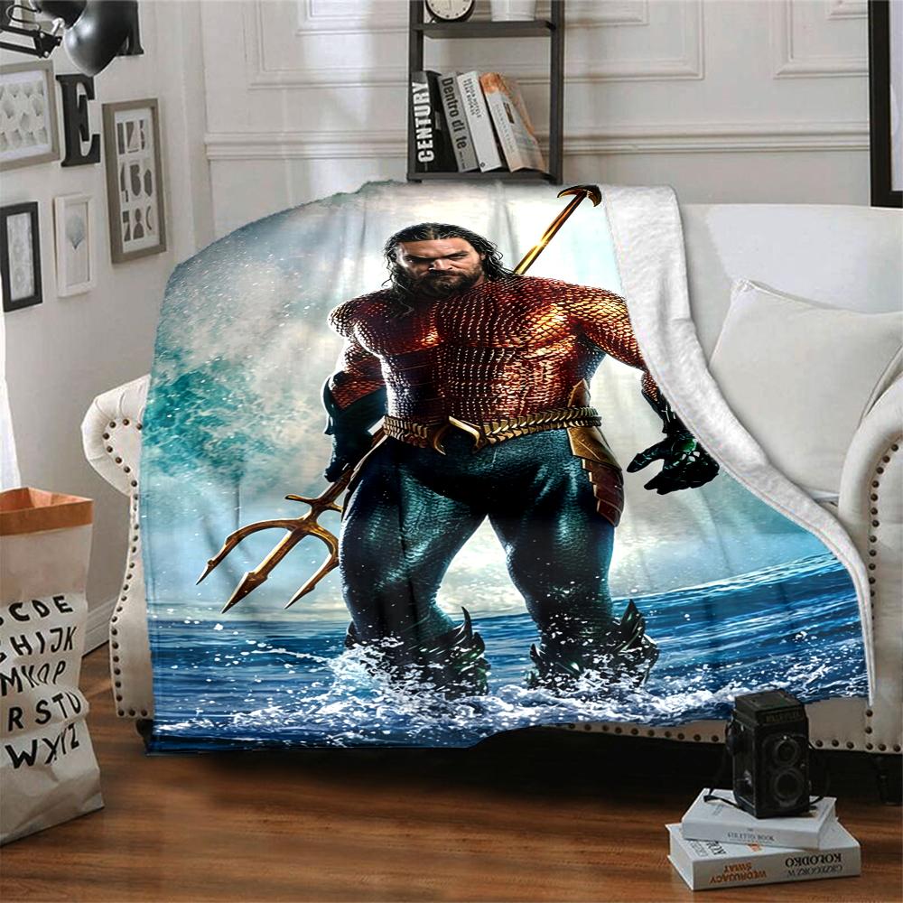 1Pc Aquaman'S Power Pose Blanket Soft And Comfortable Casual Warm Camping Travel Christmas Halloween Xmas Gift M928145