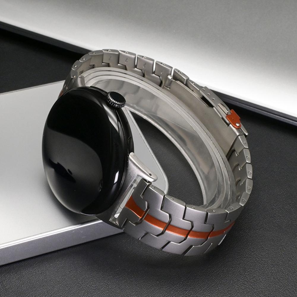 Titanium Alloy Watch Strap for Google Pixel Watch 4 45mm/3 45mm Wristband with Stainless Steel Buckle