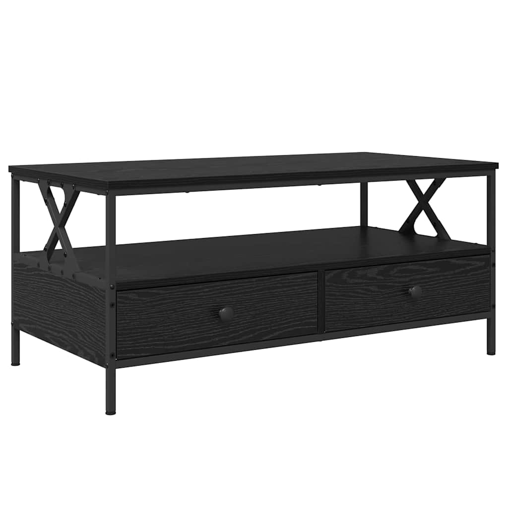 Coffee Table Black Oak Effect 100 x 51 x 45 cm Engineered Wood