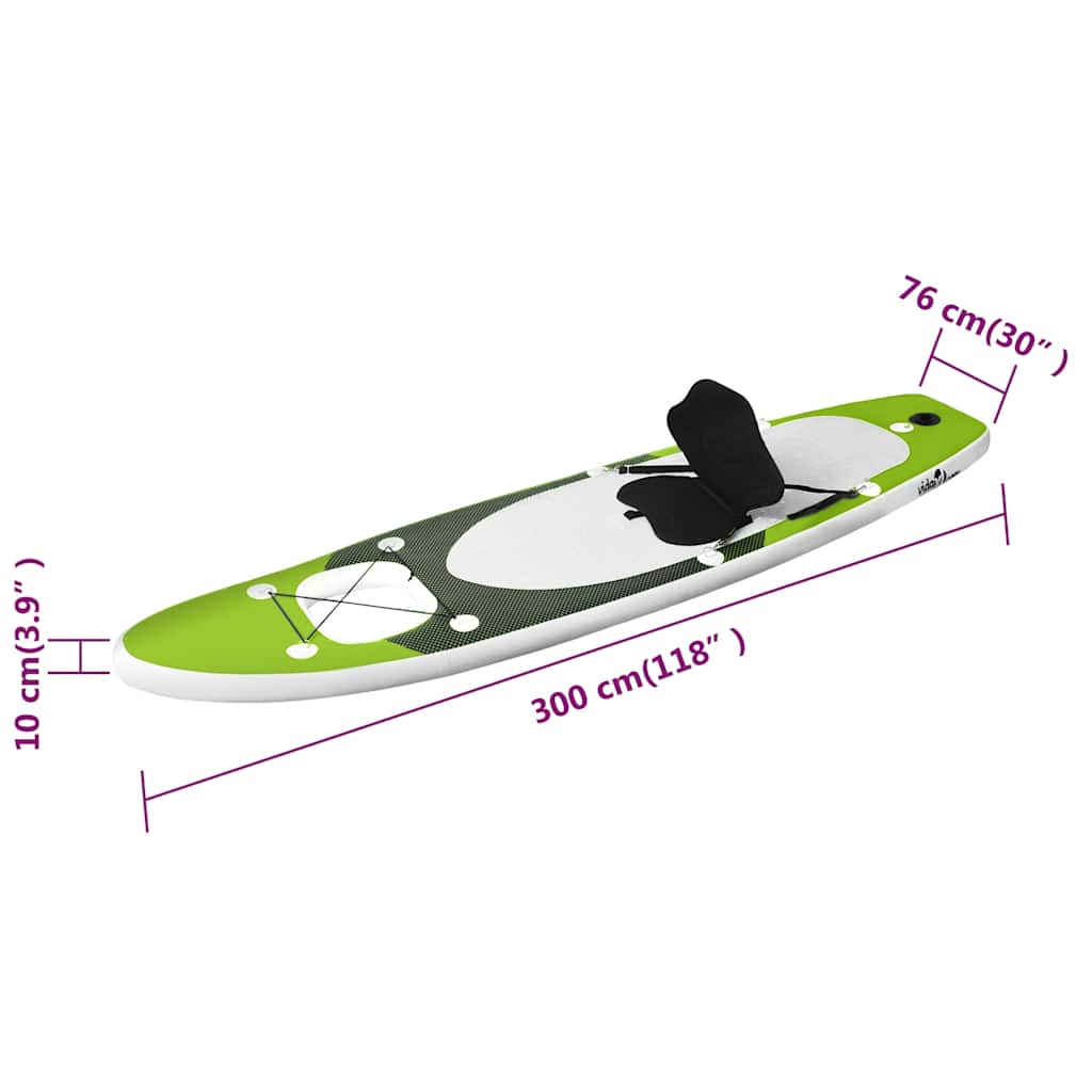 Inflatable SUP Board Set Green 300 x 76 x 10 cm