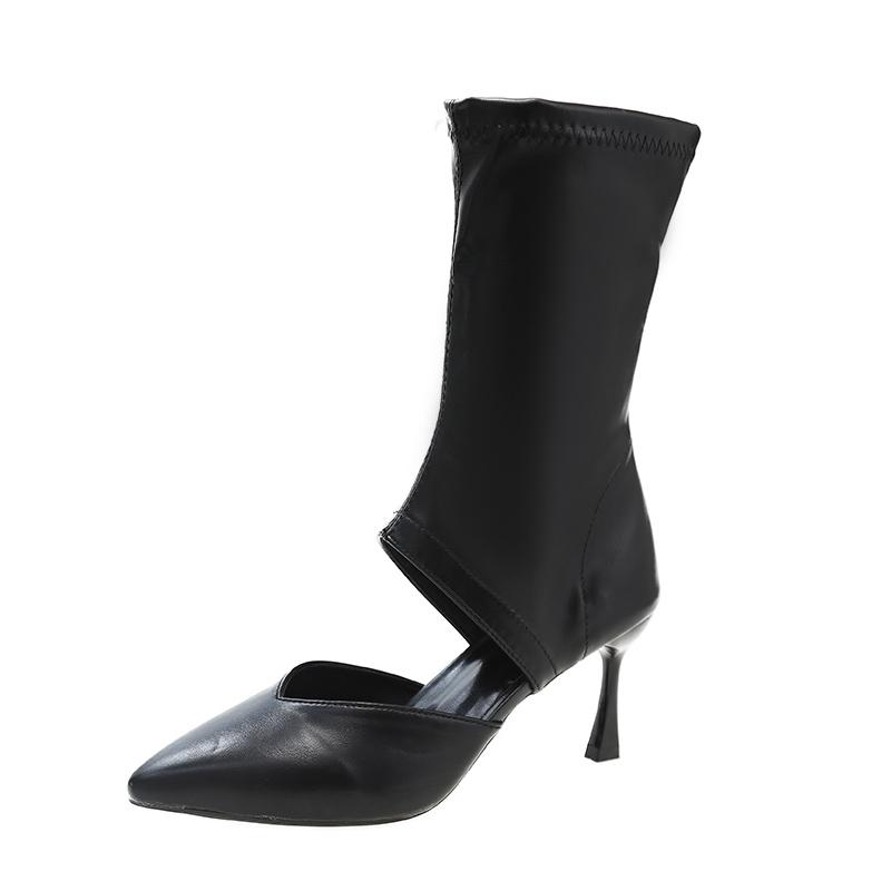 Shoes for Women  New Sexy Pointed Toe High Heel Women's Boots Autumn Winter Fashion Hollow Breathable Ladies High Heels