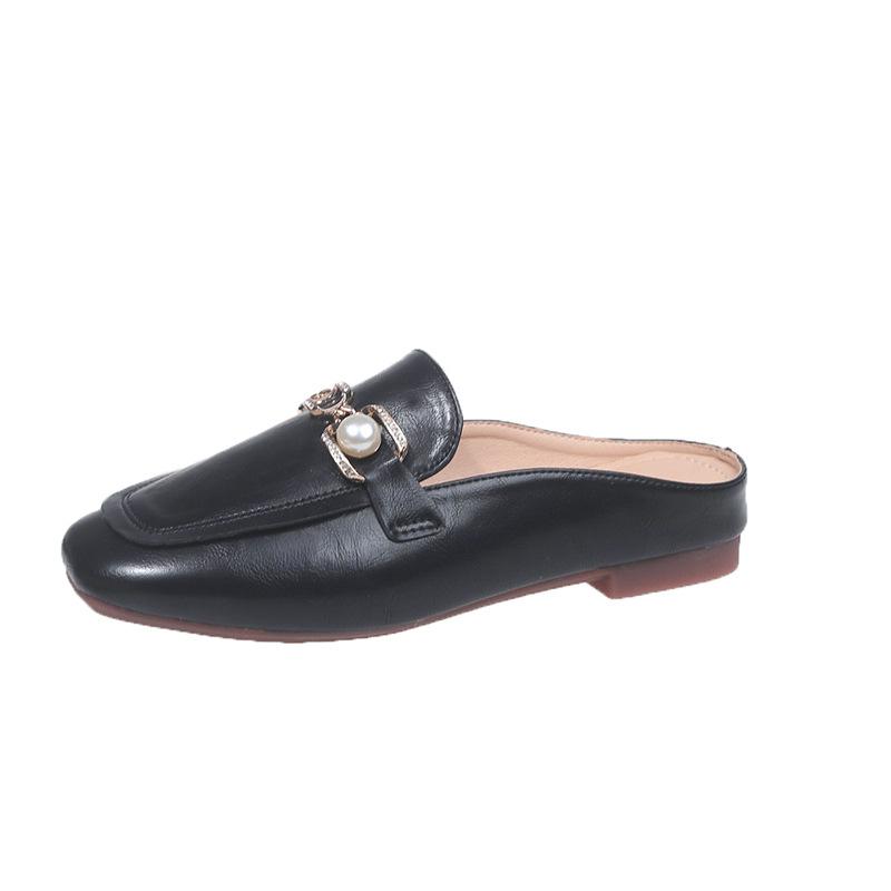 Баотоу полутапочки женские носят ленивые на толстом каблуке летние новые с юбкой прохладные тапочки