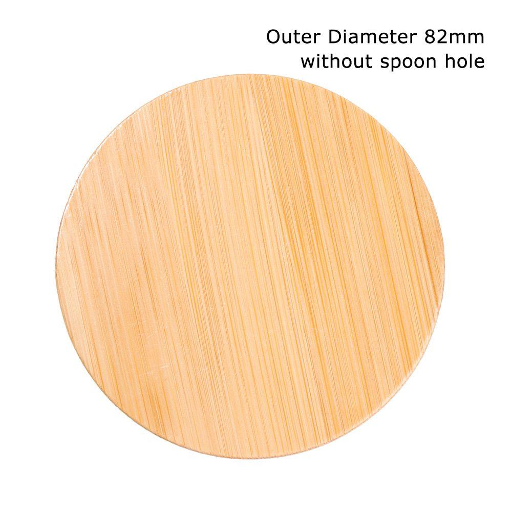 Wood Wide Mouth Can Mason Jar Cap Mug Cover Wooden Lids Lid With Spoon Hole Seasoning Bottle Caps