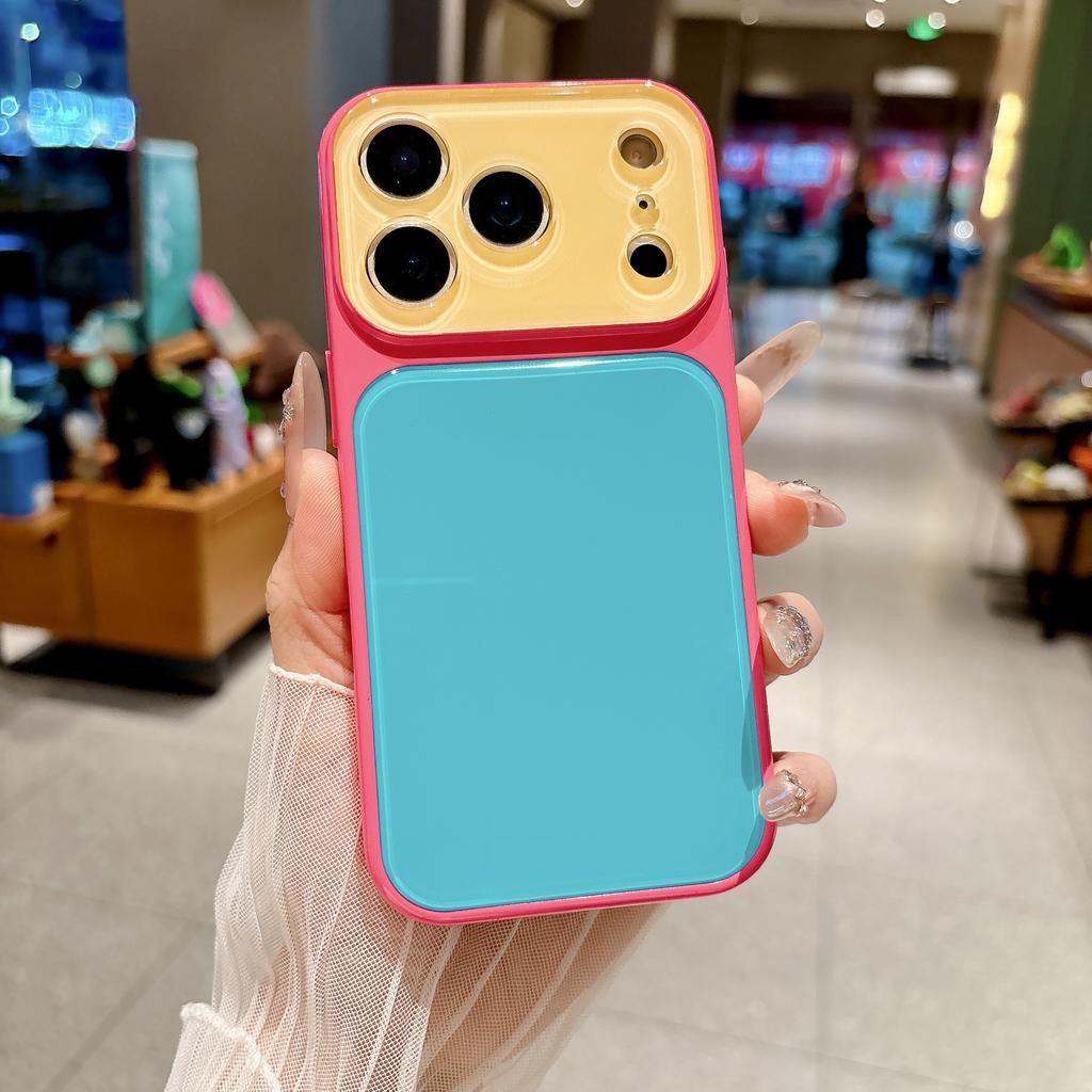 Модный Цветной Акриловый Чехол-Столкновение для iPhone 14 15 16 17 Pro Max с Бампером, Большим Окном, Защитой Камеры