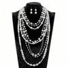 Handmade Imitation Pearl Necklace Layered Multilayered Necklace Beaded Necklace  Party Accessories