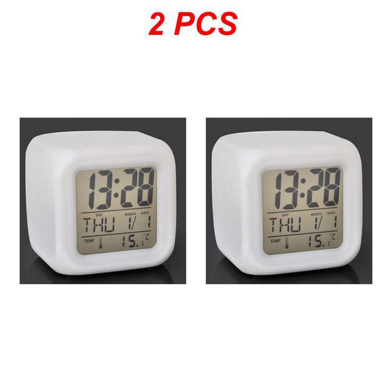 1/2/4PCS Safe And Practical Led Clock Practical Colorful Four-square Clock Simple Design Silent Clock Accurate Timing