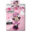 Duvet Cover Set - HOMEROKK - Minnie Disney - 140x200 Cm - Fitted Sheet 90x190 - White