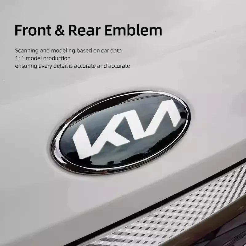 130*65mm Car Front Hood Emblem Rear Trunk Badge Sticker For KIA EV6 Sorento Niro Stinger Ceed Carnival K5 K9 Soul Carens VQ Cade BN3
