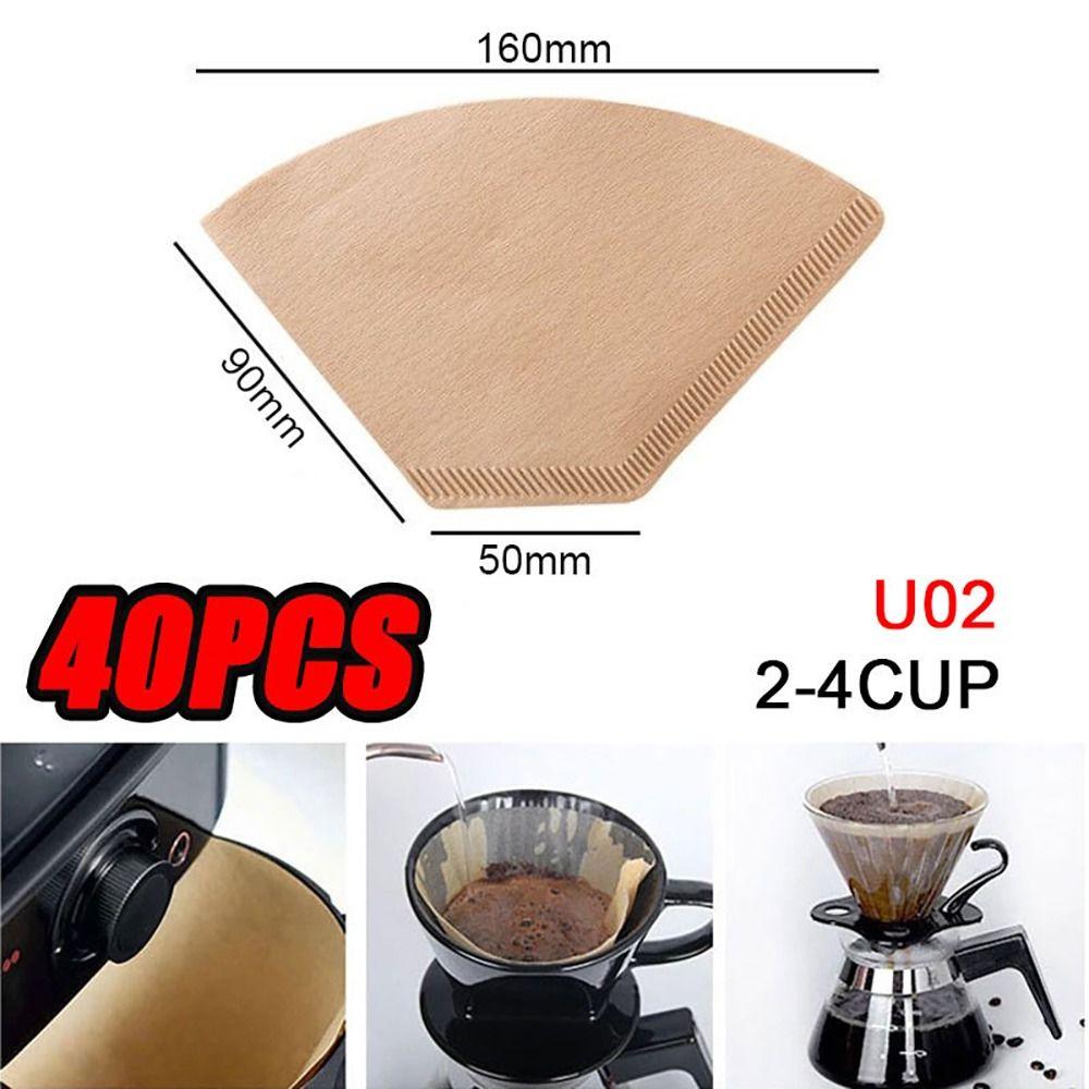 40/100Pcs Filter Paper Hand-brewed Coffee Special Conical Wood Pulp Portable Pull-out Drip Filter Paper Household Cafe Tools