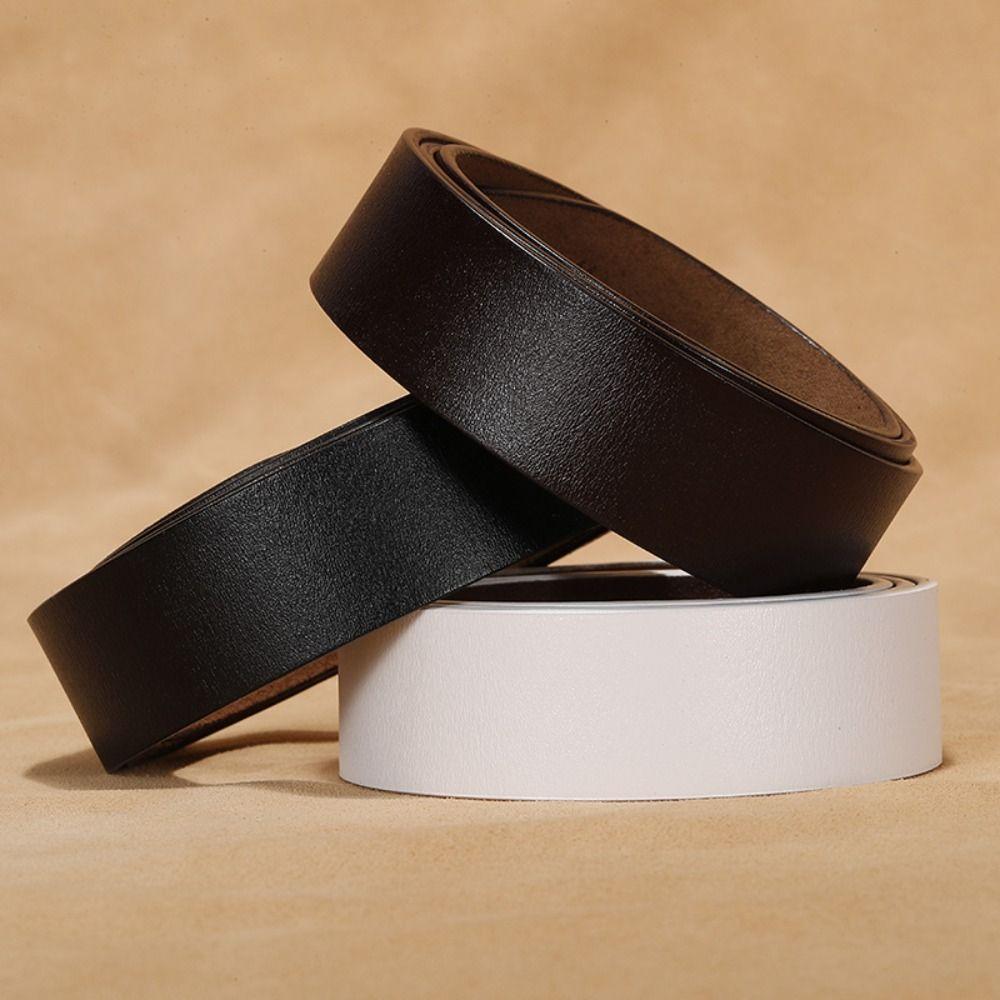 Without Buckle Craft DIY Genuine Leather Belt 3.5cm Waistband Non-porous Girdle Classic Waistband