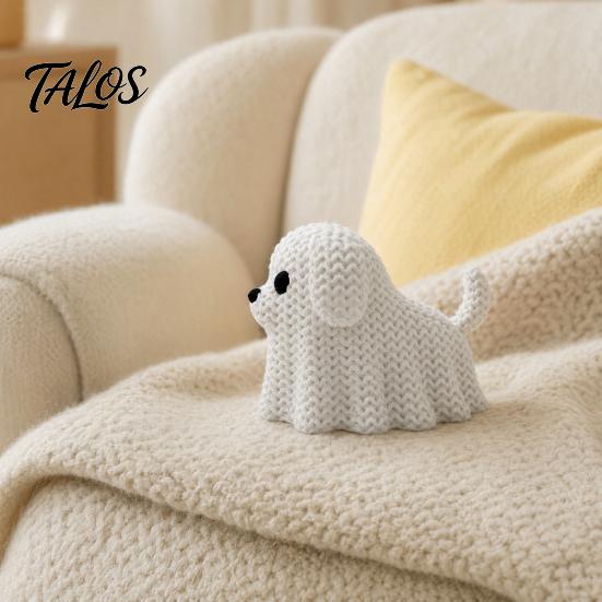 Talos 3D-печатные фигурки-украшения 'Призрачный пес/кошка', Декорации для Хэллоуина 'Животные с вязаной текстурой', Маленькие милые щенки/котята, Подарки для домашнего настольного дисплея