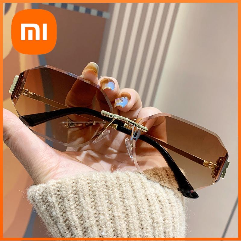 Xiaomi Мои новые металлические солнцезащитные очки для женщин Безрамные Изогнутые Модные Солнцезащитные Очки Высококачественные Трендовые Очки с Маленькой Рамкой 90322