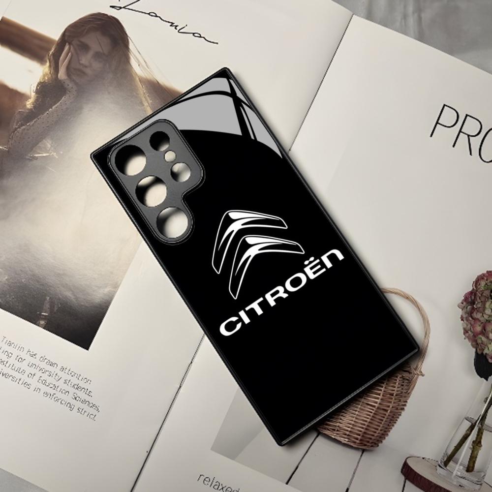 Fashion Sports Car Citroen Phone Case For Samsung Galaxy S24 S23 S22 S20 S21 Note20 Ultra Plus Fe Colored Silver Cover