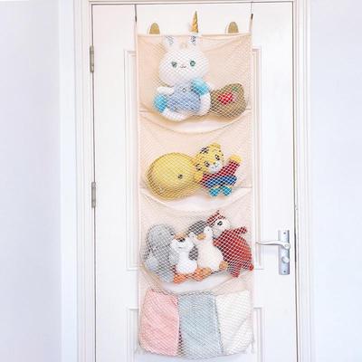 Новый мешок для хранения мягких игрушек над дверью, органайзер для мягких игрушек, подвесные сетчатые мешки, большие карманы для детских плюшевых игрушек, детское хранение