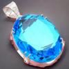 Подвеска из стерлингового серебра 925 пробы с драгоценным камнем Swiss Blue Topaz 2,17 дюйма AH-782