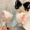 Сексуальная повязка на голову с ушками кошки для женщин и девочек, кружевной бант, ожерелье, плюшевая повязка на голову с колокольчиком, косплей, маскарадная вечеринка, костюм, аксессуары для волос