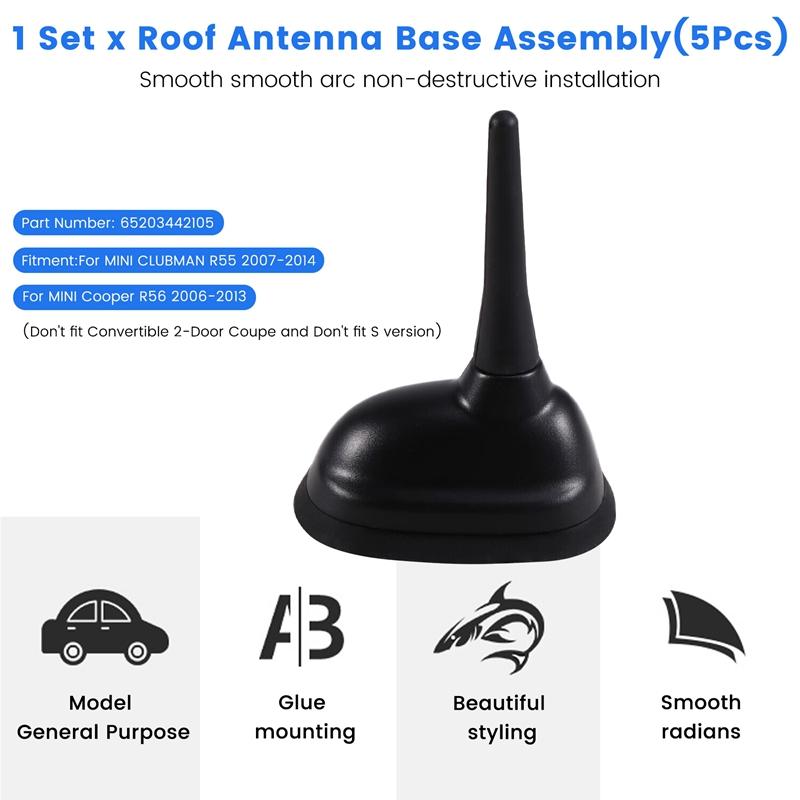 65203442105 5Pcs/Set Car Roof Small Antenna Aerial Assembly With Tool For BMW Mini Cooper Clubman R55 R56