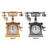 Vintage Telephone Table Clock Statue Decoration Pp Material Collectible Figurine