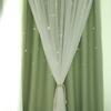 Romance Double-Deck Cloth & Blackout Floor-standing Curtain Star Hollow Curtain Drape, High Shading