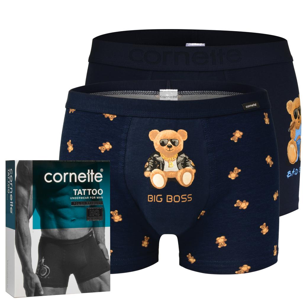 Cornette Men's Boxer Shorts Navy Blue Set of 2 Teddy Bears Cotton