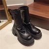 Женские ботинки Chelsea на толстой платформе, кожаные ботинки на высоком каблуке, зимняя новая брендовая обувь класса люкс, модные мотоциклетные ботинки Mujer