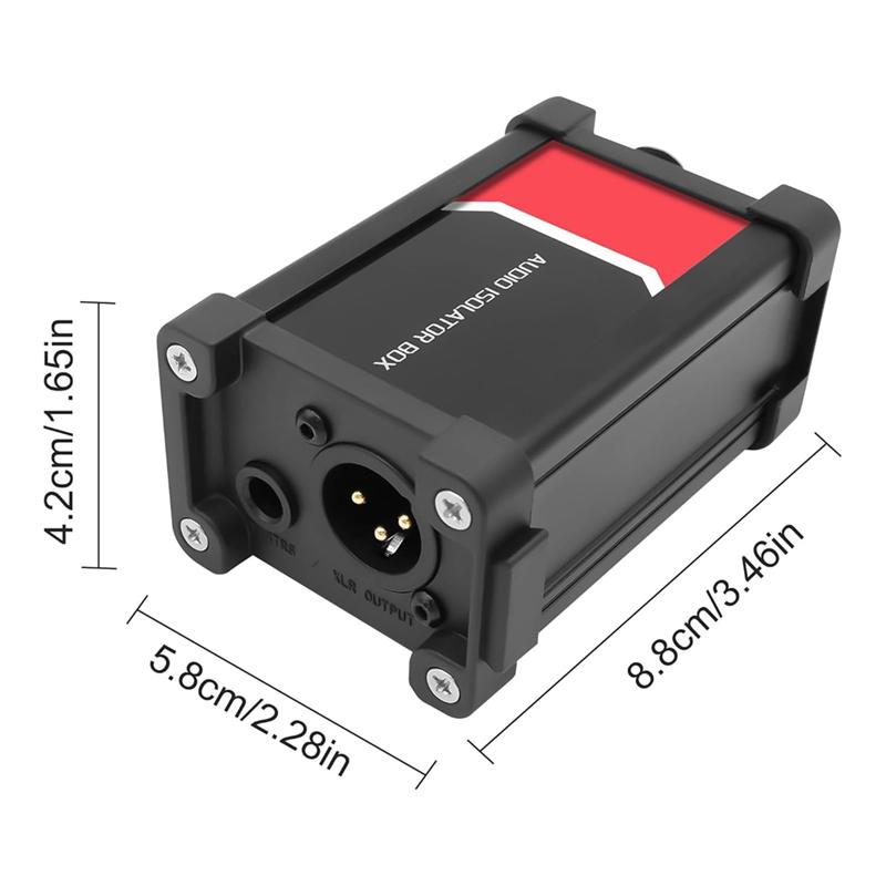 Изолирующий трансформатор для устранения земляной петли с переключателем Ground/Lift, XLR/1/4" 6,35 мм TRS, коробка-устранитель аудиоизолятора