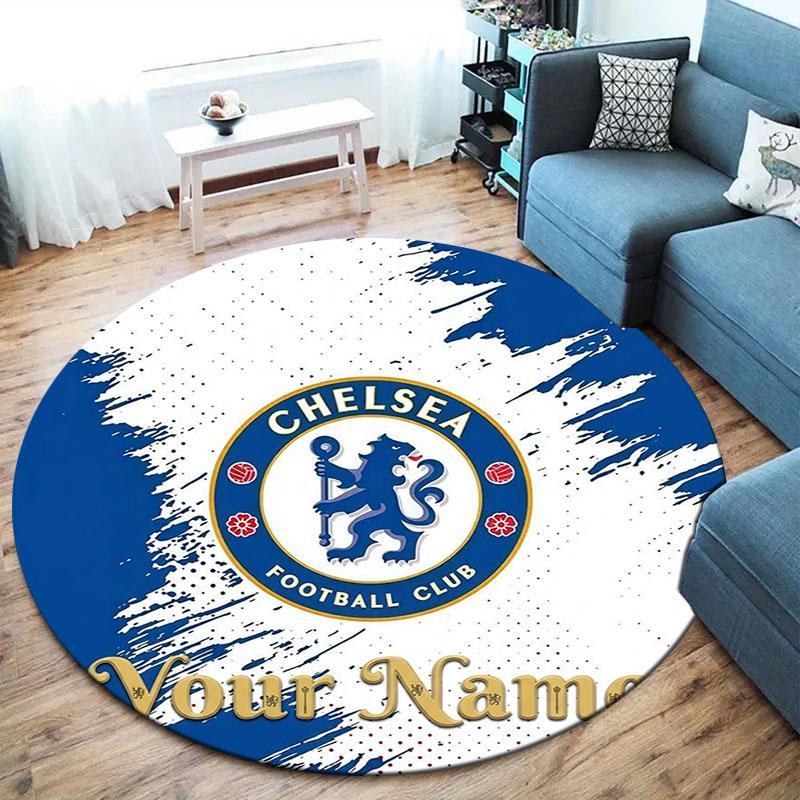 Chelsea F Custom Name Round Area Rug,Carpet Rug for Living Room Bedroom Sofa Playroom Decor,Non-slip Floor Mat