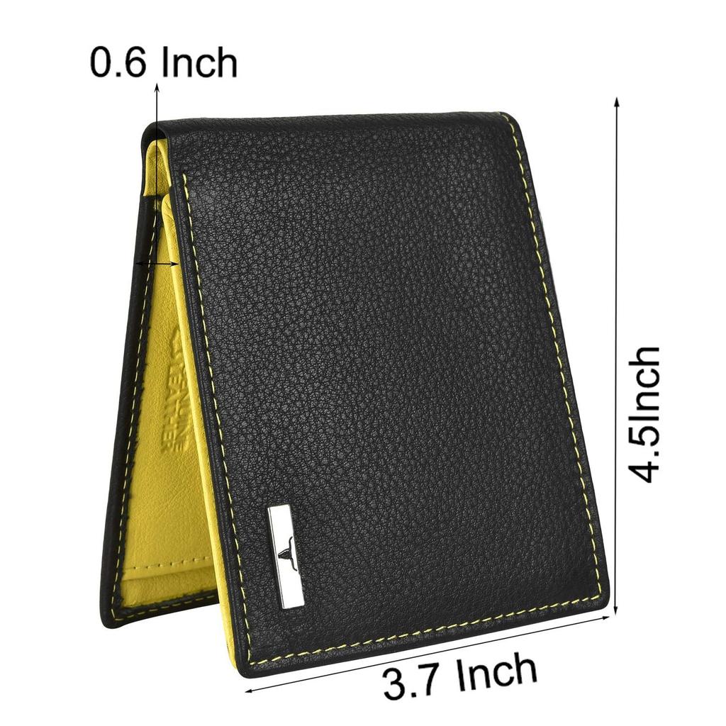 Кошелек URBAN FOREST Kyle из черной/желтой кожи для мужчин