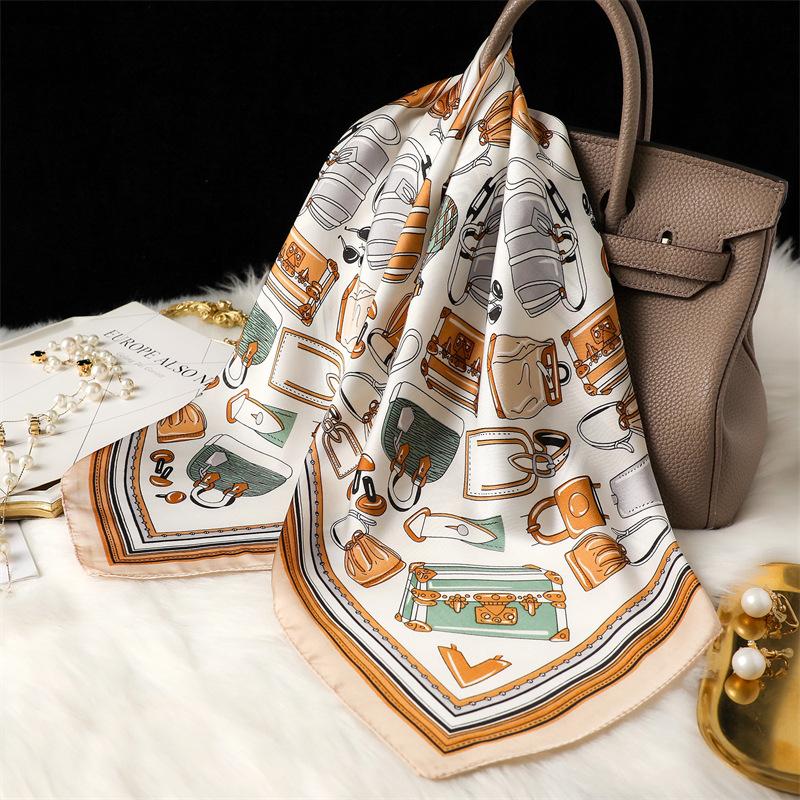 70 * 70cm New Silk Small Square Scarf For Women'S Neck Protection Professional Scarf Versatile Hair Tie Headscarf Scarf