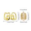1/2pcs Gold Color Hollow Heart Tooth Grillz Rhinestone Dental Grills  Party Cosplay
