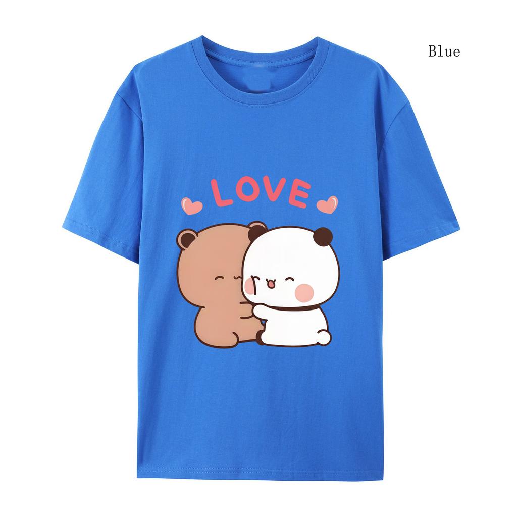Милая мультяшная женская футболка с изображением медведя панды Bubu Dudu Kawaii Clothing Женская парная футболка Футболка Harajuku