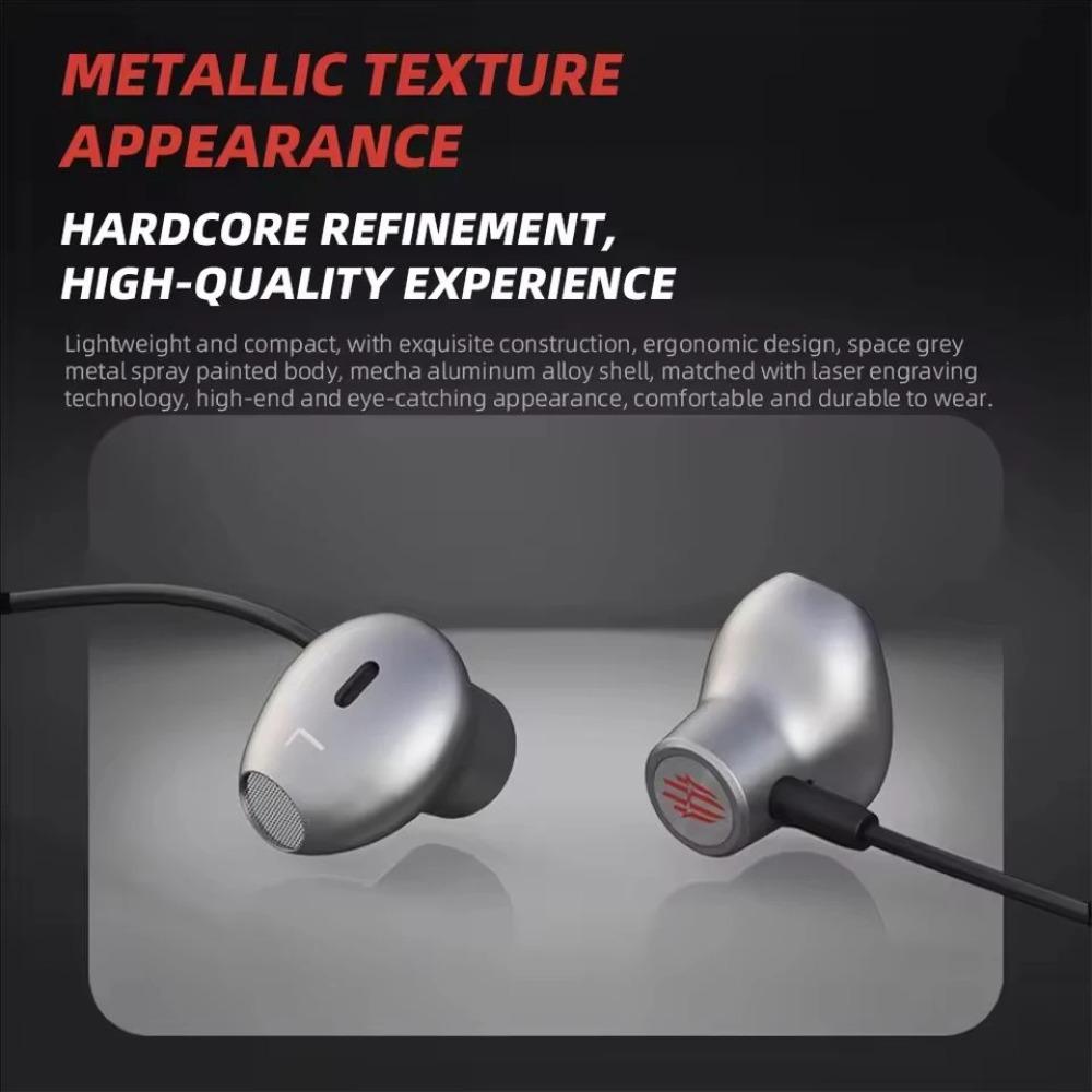 Red Magic Magic Audio Wired Headphones 3.5mm in-Ear Earphone with Mic Wire-Control Comfort Soft Gaming Music Call Headset Gifts