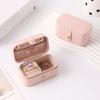 Mini Jewelry Storage Box PU Leather Jewelry Display Case Simple Ring Necklace Case  Travel