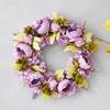 Simulation Peony Wreath 45Cm Pendant Door Decoration Wedding Lintel Flower Photography Props Living Room Wreath Floral Decoration