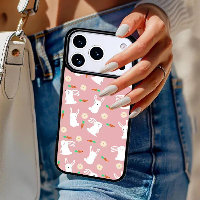 Cute Bunny Rabbit Phone Case For iPhone 17 Air 14 15 13 12 Max Cover For Apple 14 15 16 16e 11 Pro Max Plus Coque