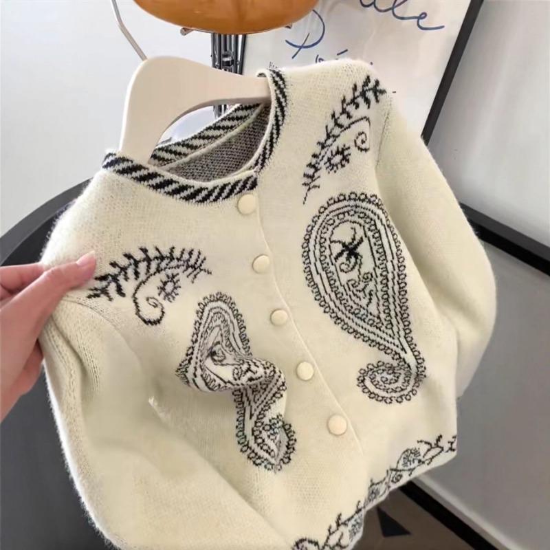 Women S Long Sleeve Knit Cardigan With Embroidery Vintage Sweater