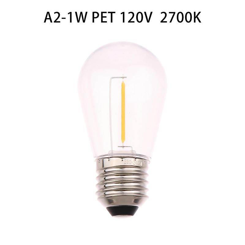 S14 Пластиковые светодиодные лампы E27/E26 3 В 120 В Теплый белый 2 Вт 1 Вт Небьющиеся лампы для гирлянды Рождественские украшения