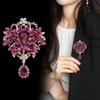 Water-drop Rhinestone Brooch Multicolor Dangle Brooch Elegant Lapel Pin  Evening Gown